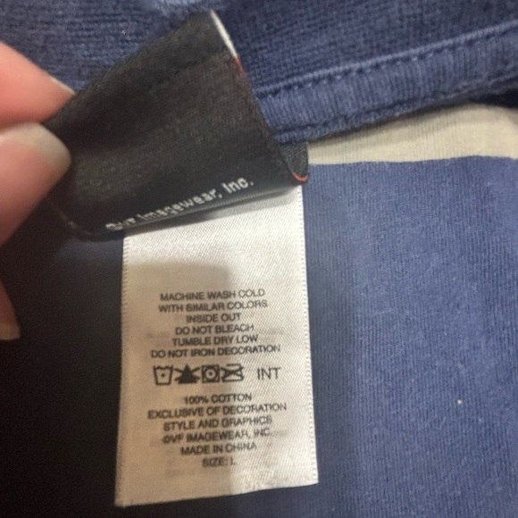 Harley-Davidson Men's Navy and Tan Button Down Shirt - Picture 4 of 5